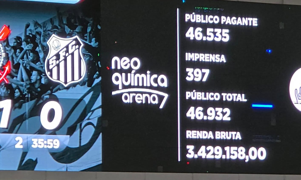 Corinthians-1-x-0-Santos-Publico-e-Renda Corinthians x Santos - 9ª Rodada Campeonato Brasileiro 2025 - Público e Renda