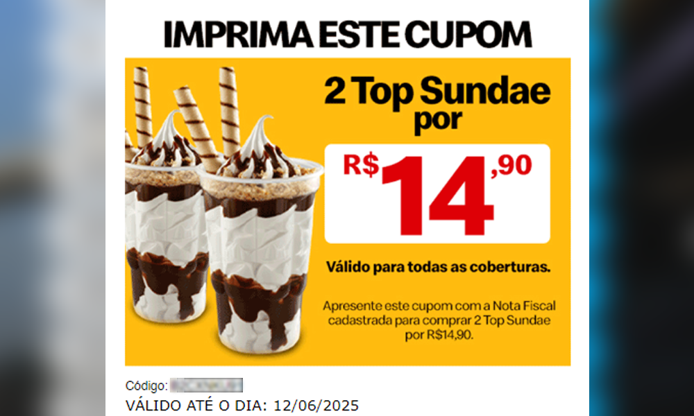 Cupom-de-Desconto-Mc-Donalds-Top-Sundae Como Responder a Pesquisa do McDonald's e Ganhar um Cupom de Desconto